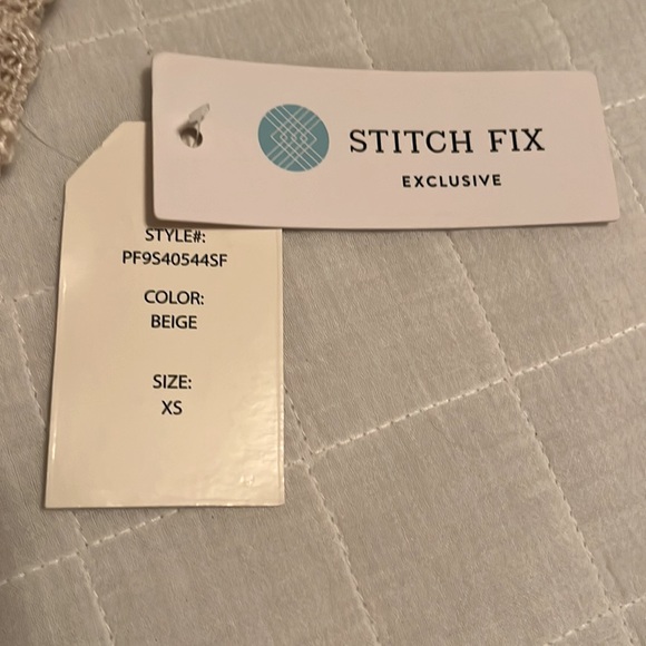 NWT PINQUE Andrina Two Pocket Textured Beige Cardigan Size XS - Picture 12 of 12